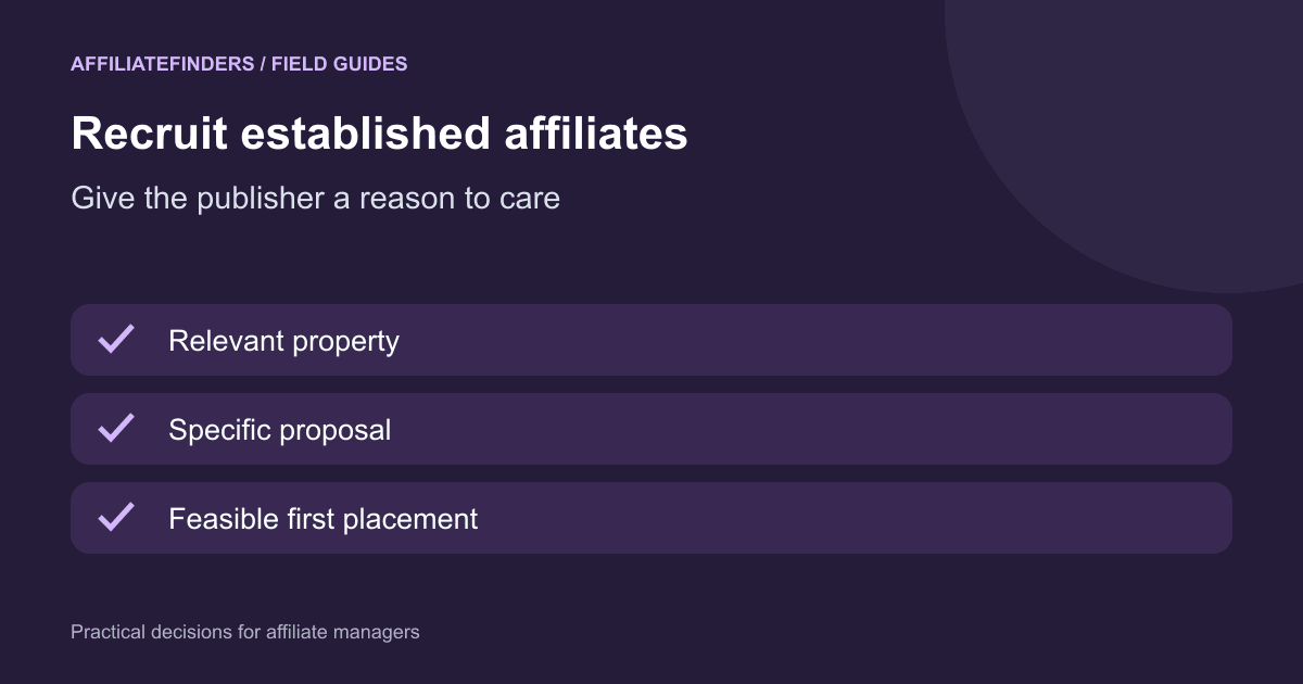 How to Recruit Established Affiliates Without Paying for a Name