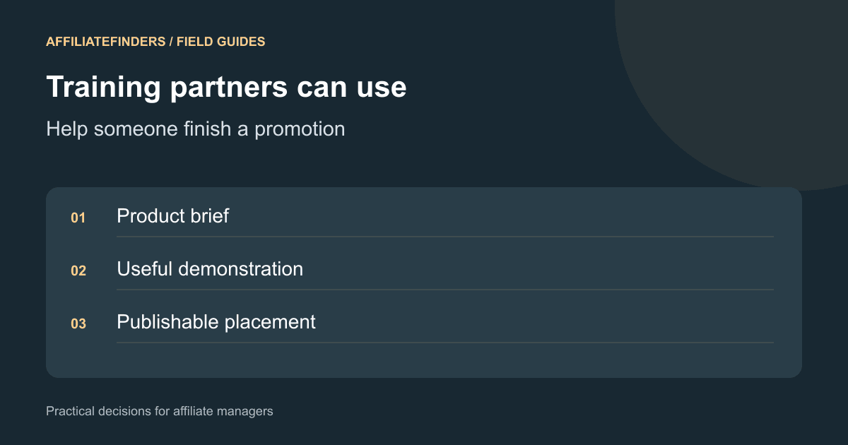 Affiliate Training That Helps a Partner Publish Something Useful