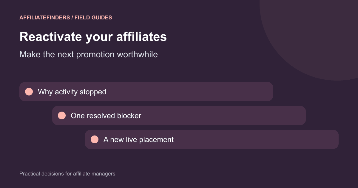 How to Reactivate Inactive Affiliates and Keep Partners Promoting